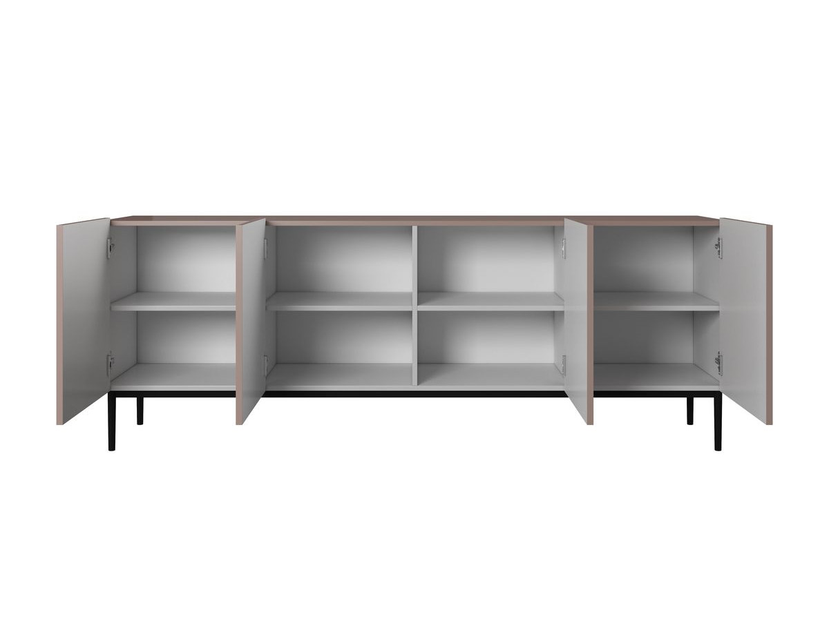 KASHA 4-deurs dressoir 200 cm Zwarte poten