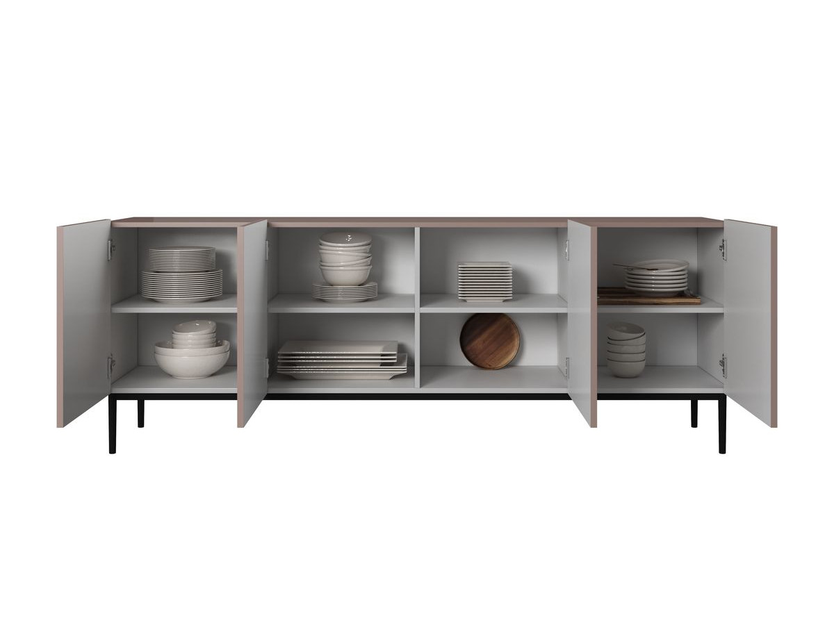 KASHA 4-deurs dressoir 200 cm Zwarte poten