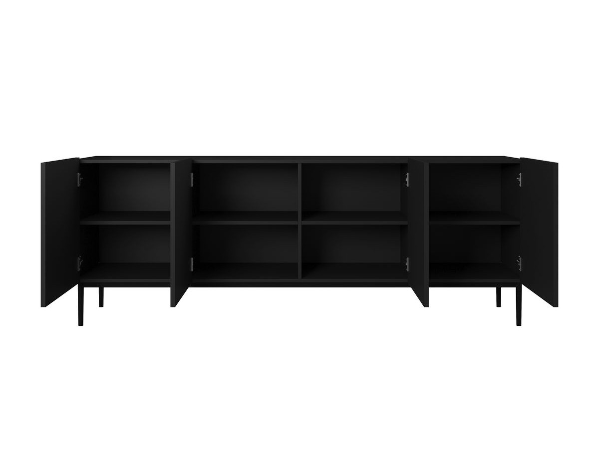 KASHA set met 200 cm tv-meubel + 200 cm 4-deurs dressoir met zwarte poten