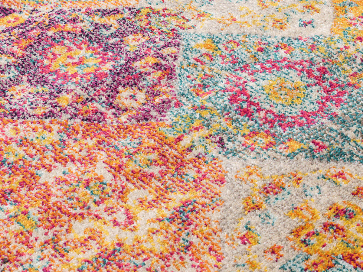 Tapis poils ras MIRA motif vintage