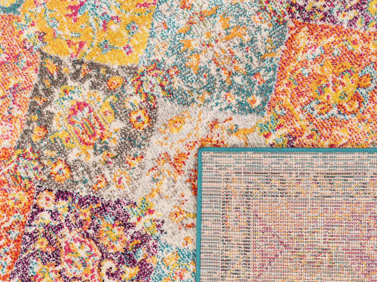 Tapis poils ras MIRA motif vintage