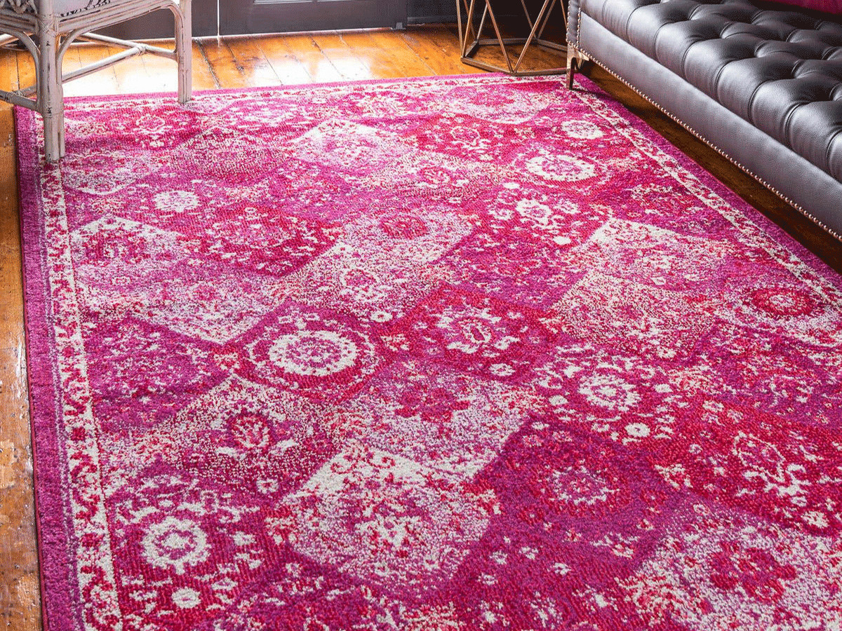 Tapis poils ras MIRA motif vintage