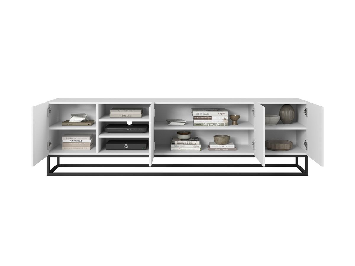 ALICE 200 cm TV-meubel met nissen en metalen poten