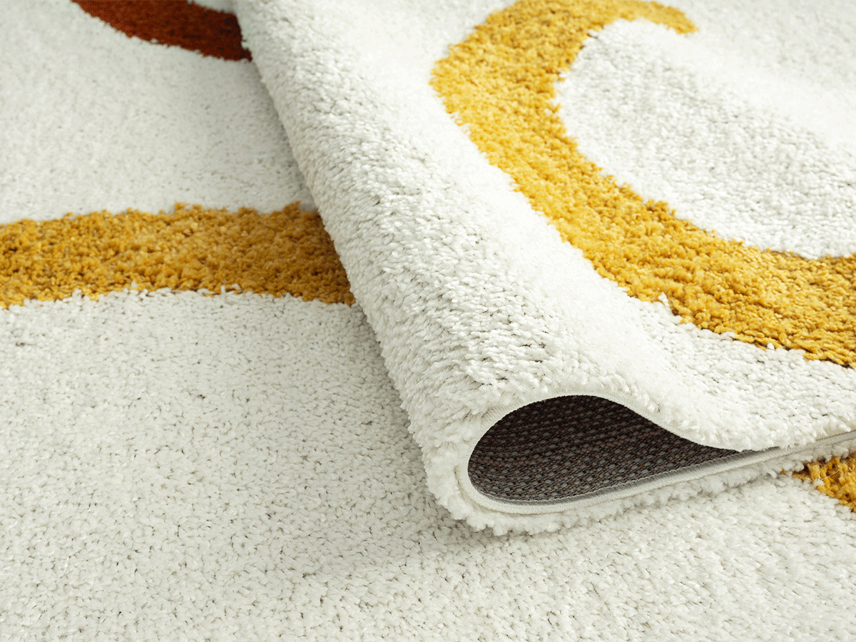 LOUNA shaggy vloerkleed met abstract patroon