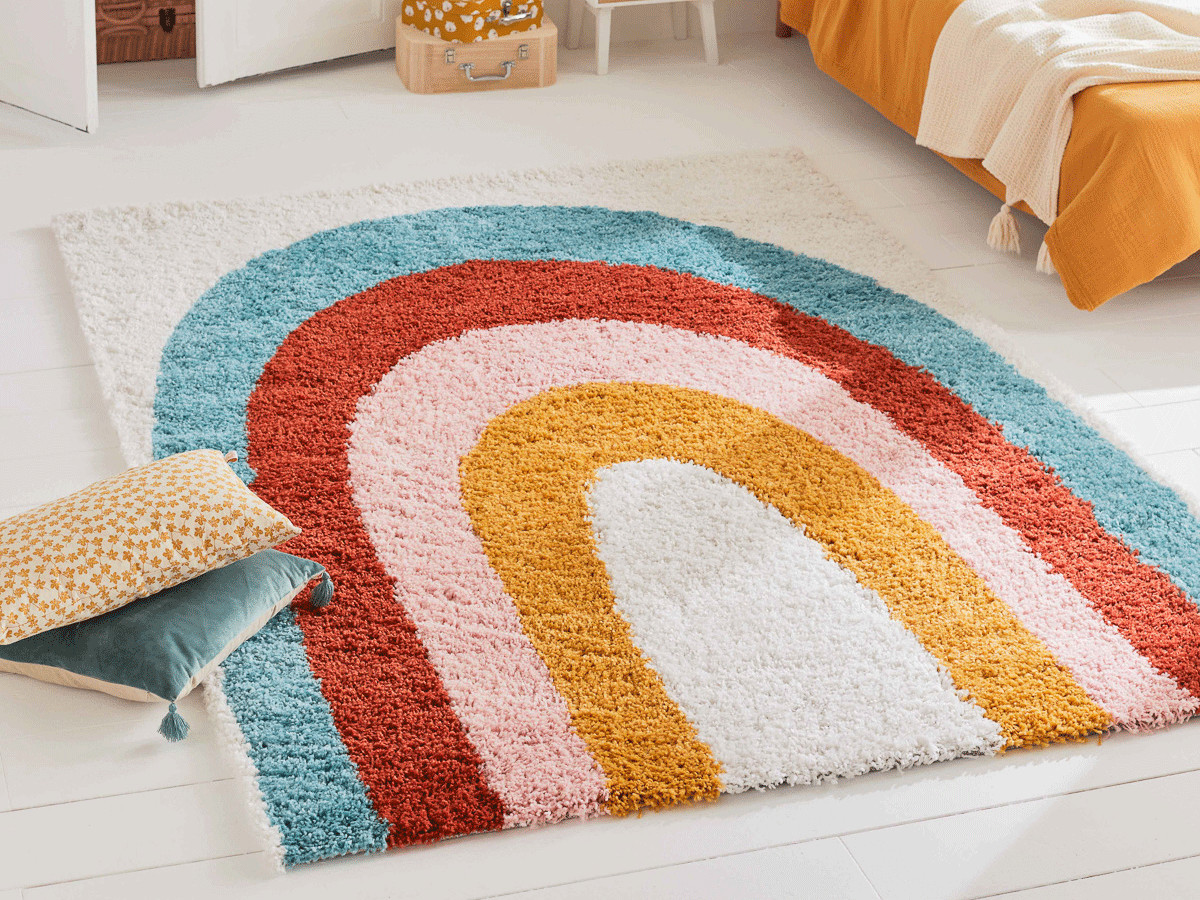 NELIA shaggy vloerkleed met abstract patroon