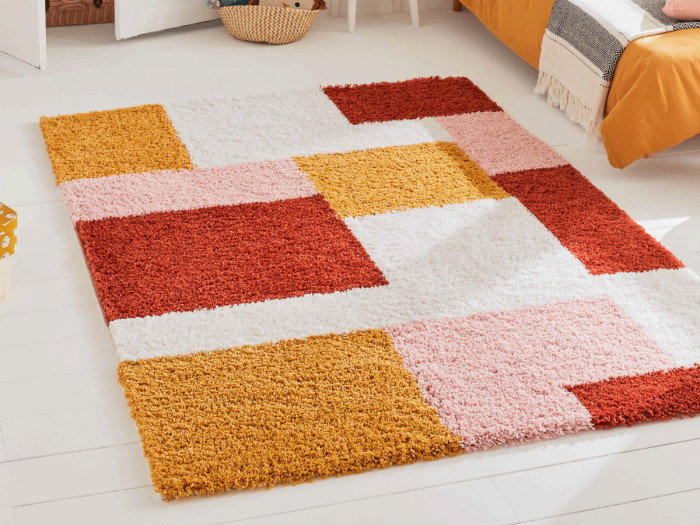 Tapis shaggy ALIA motif abstrait
