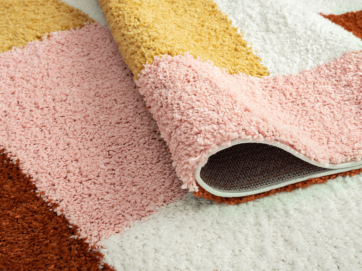 Tapis shaggy ALIA motif abstrait