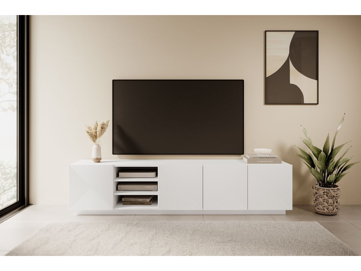 ALICE set met tv-meubel met nis van 200 cm + 4-deurs dressoir van 200 cm