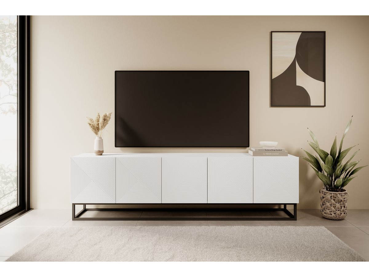 ALICE set met 200 cm tv-meubel + 200 cm 4-deurs dressoir met metalen poten