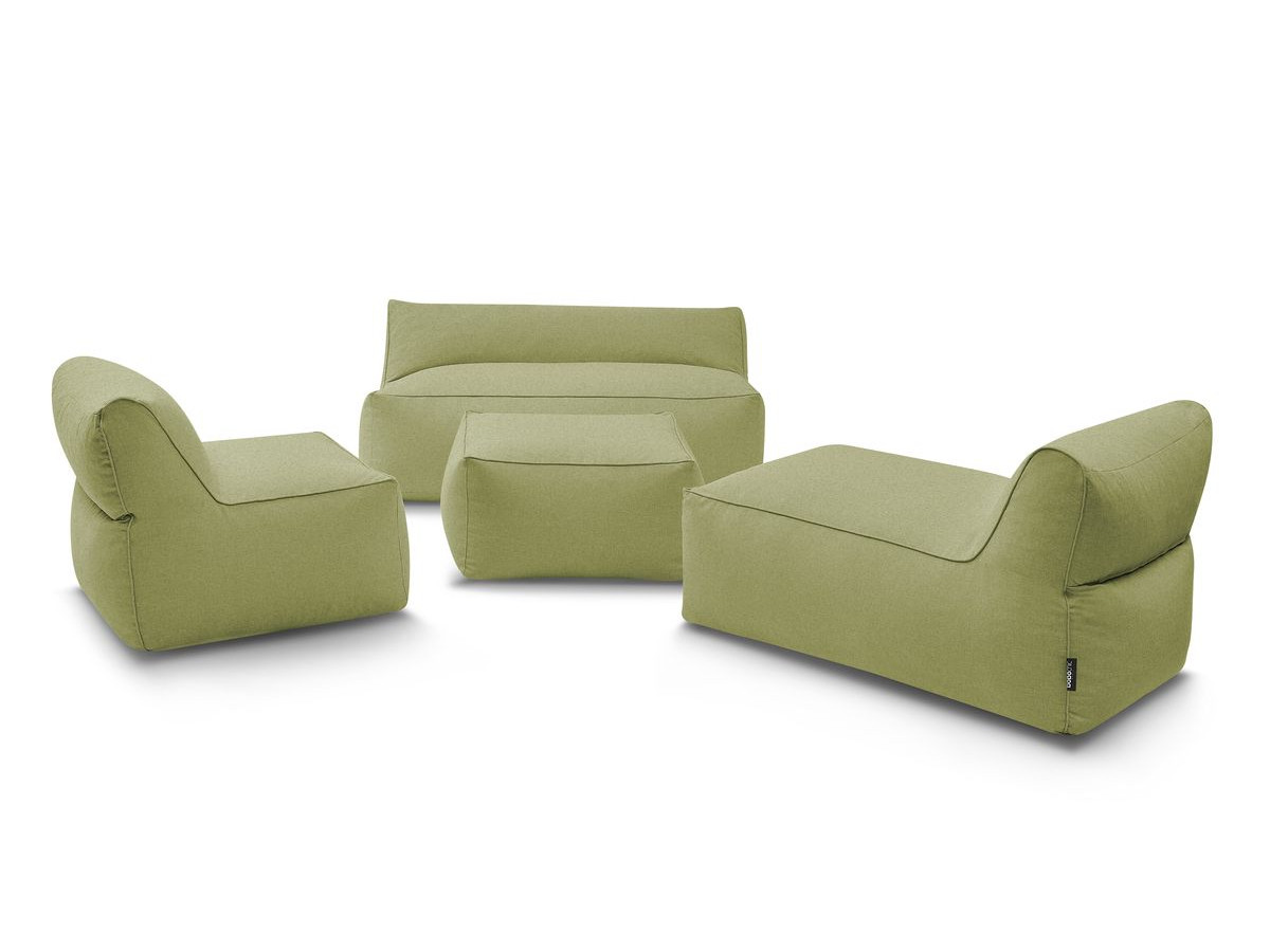 Canapé de jardin modulable RIVIERA avec 1 chauffeuse 1 place, 1 chauffeuse 2 places, 1 méridienne et 1 pouf