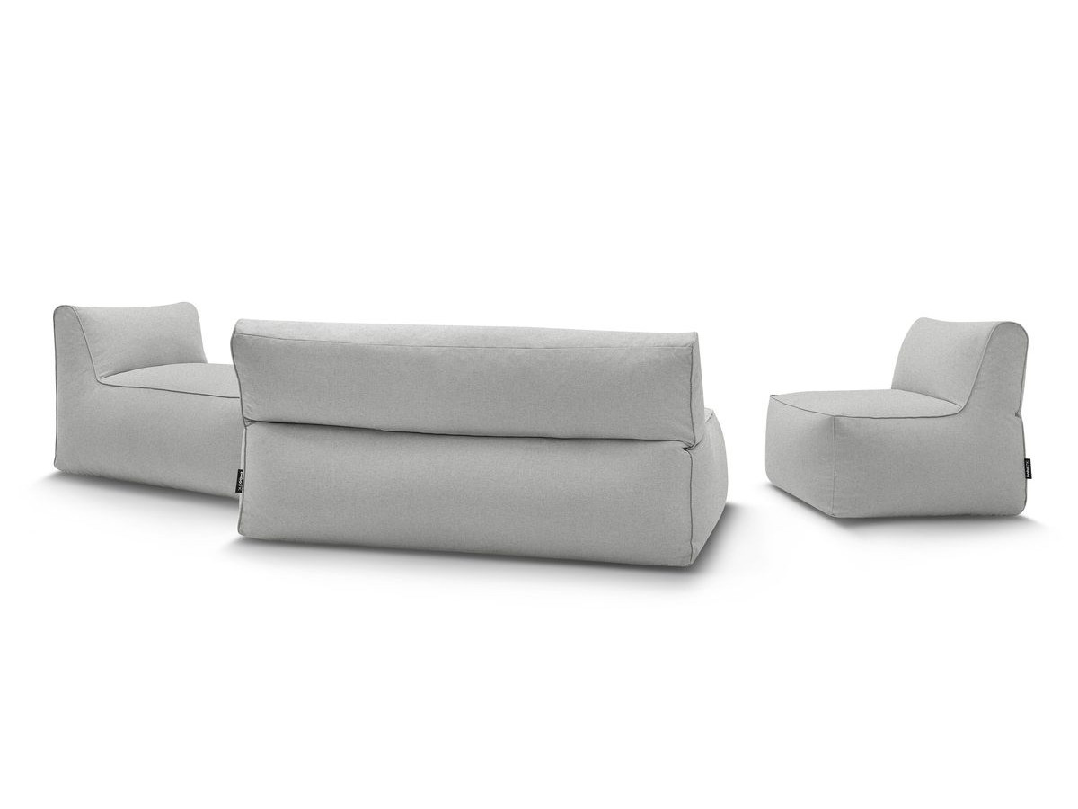 Canapé de jardin modulable RIVIERA avec 1 chauffeuse 1 place, 1 chauffeuse 2 places, 1 méridienne et 1 pouf