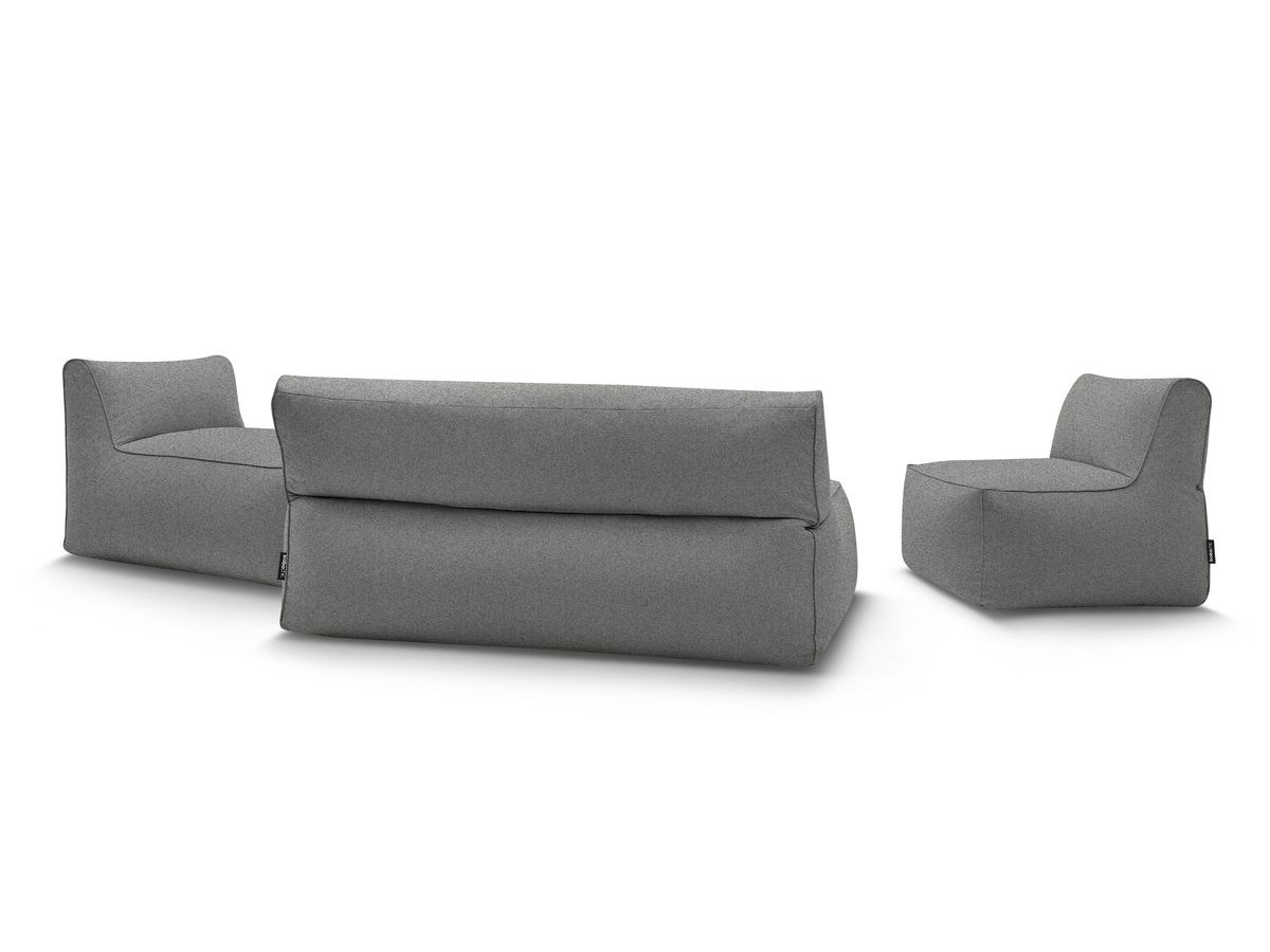 Canapé de jardin modulable RIVIERA avec 1 chauffeuse 1 place, 1 chauffeuse 2 places, 1 méridienne et 1 pouf