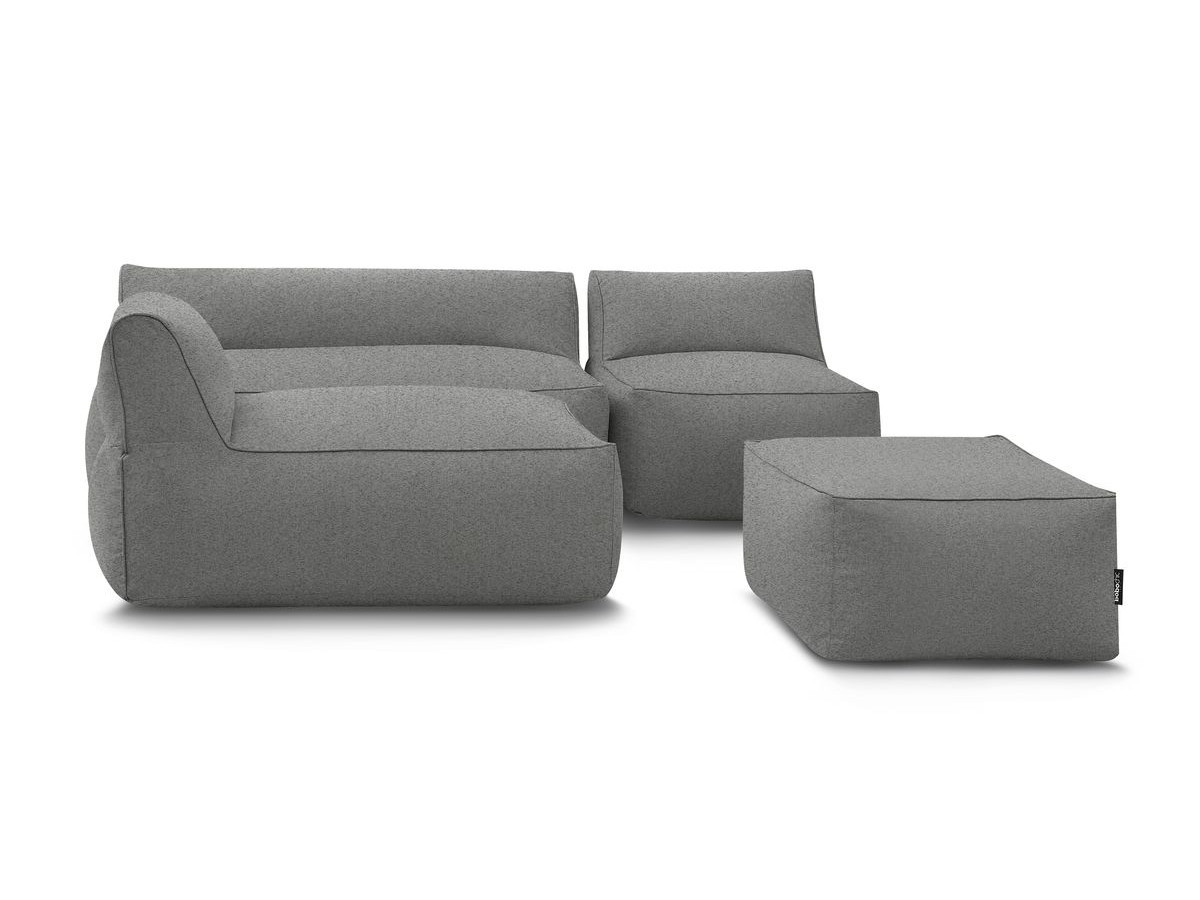 Canapé de jardin modulable RIVIERA avec 1 chauffeuse 1 place, 1 chauffeuse 2 places, 1 méridienne et 1 pouf