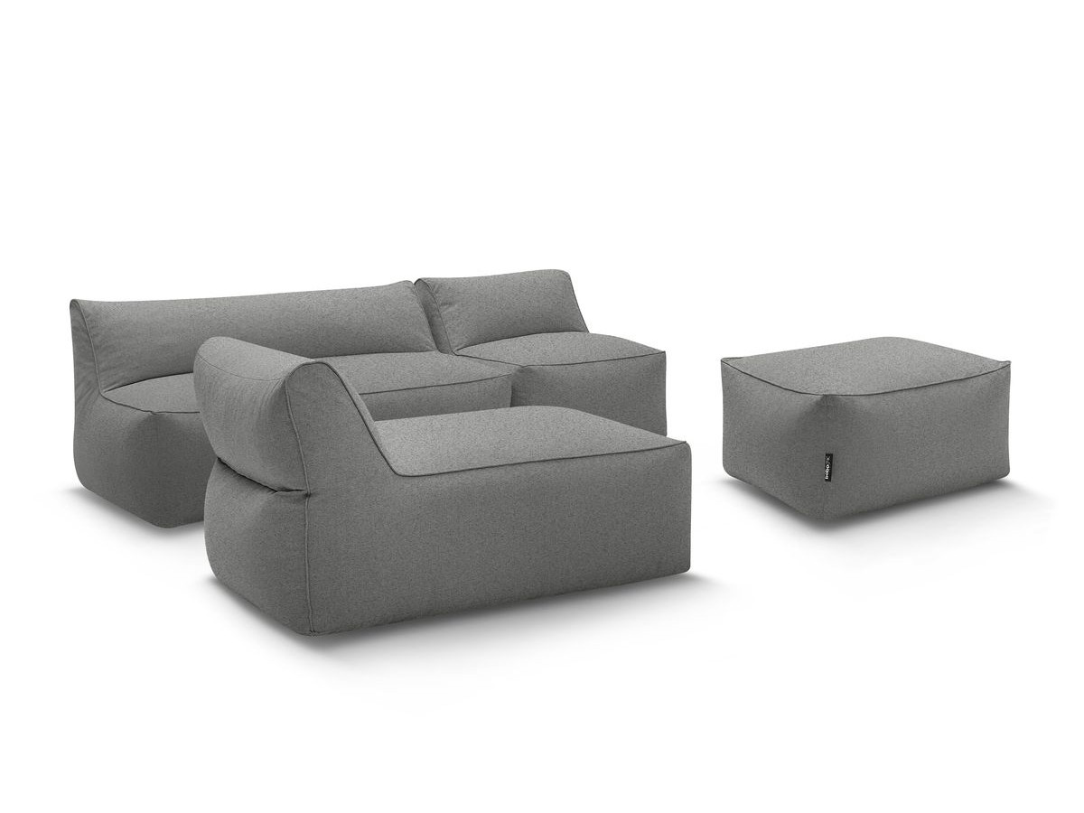 Canapé de jardin modulable RIVIERA avec 1 chauffeuse 1 place, 1 chauffeuse 2 places, 1 méridienne et 1 pouf