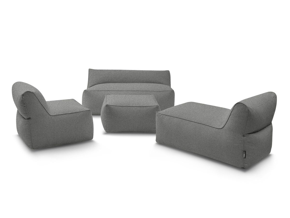Canapé de jardin modulable RIVIERA avec 1 chauffeuse 1 place, 1 chauffeuse 2 places, 1 méridienne et 1 pouf