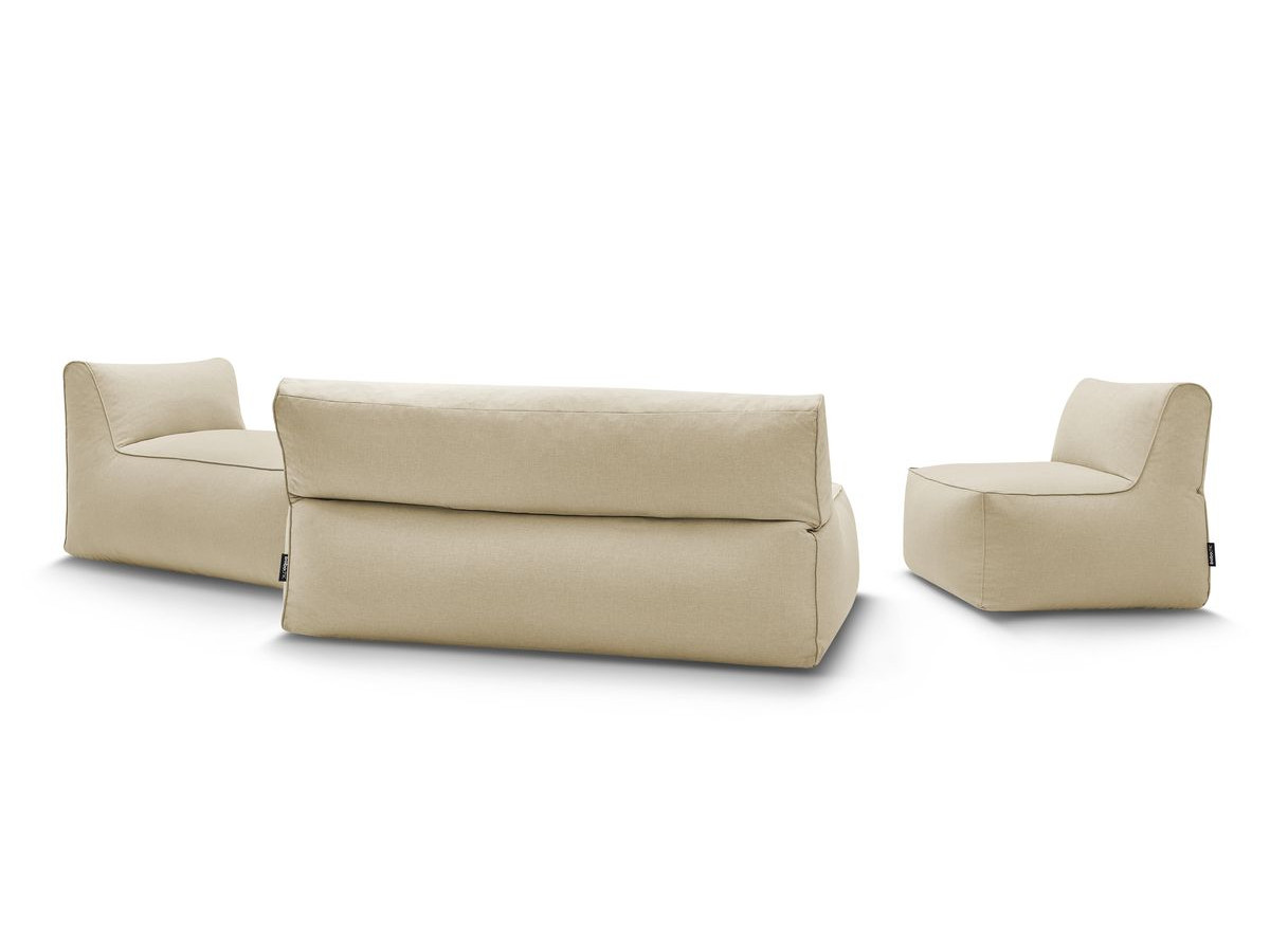 Modulaire tuinbank RIVIERA met 1 eenpersoonsbank, 1 tweepersoonsbank en 1 chaise longue