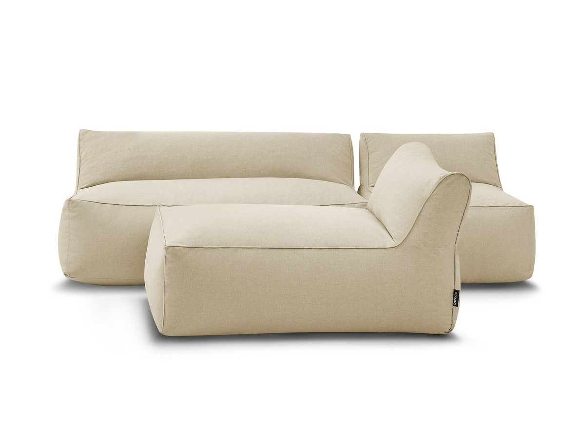 Modulaire tuinbank RIVIERA met 1 eenpersoonsbank, 1 tweepersoonsbank en 1 chaise longue