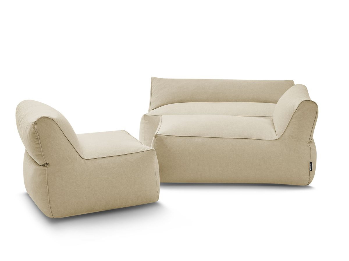Modulaire tuinbank RIVIERA met 1 eenpersoonsbank, 1 tweepersoonsbank en 1 chaise longue