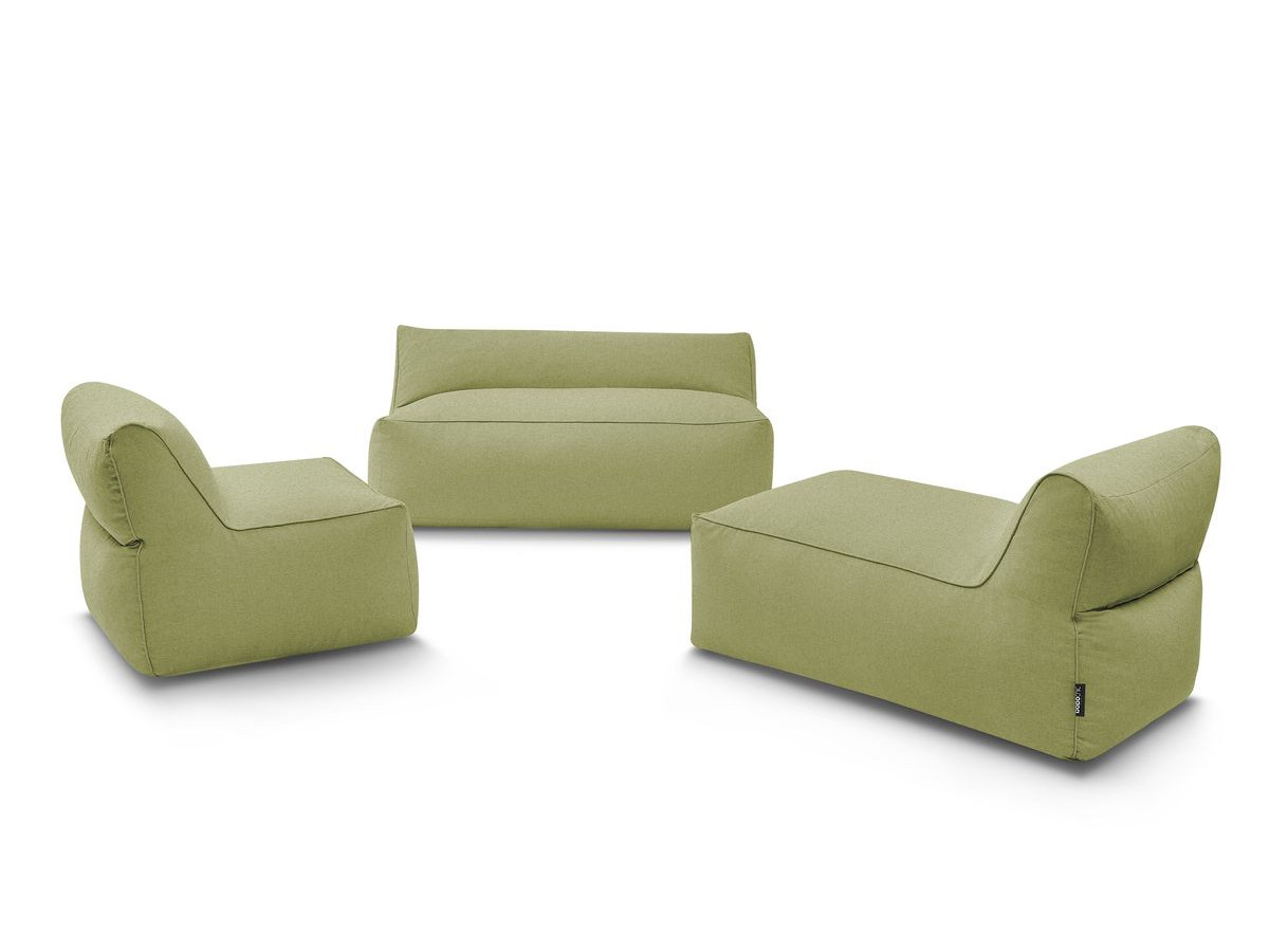Canapé de jardin modulable RIVIERA avec 1 chauffeuse 1 place, 1 chauffeuse 2 places et 1 méridienne