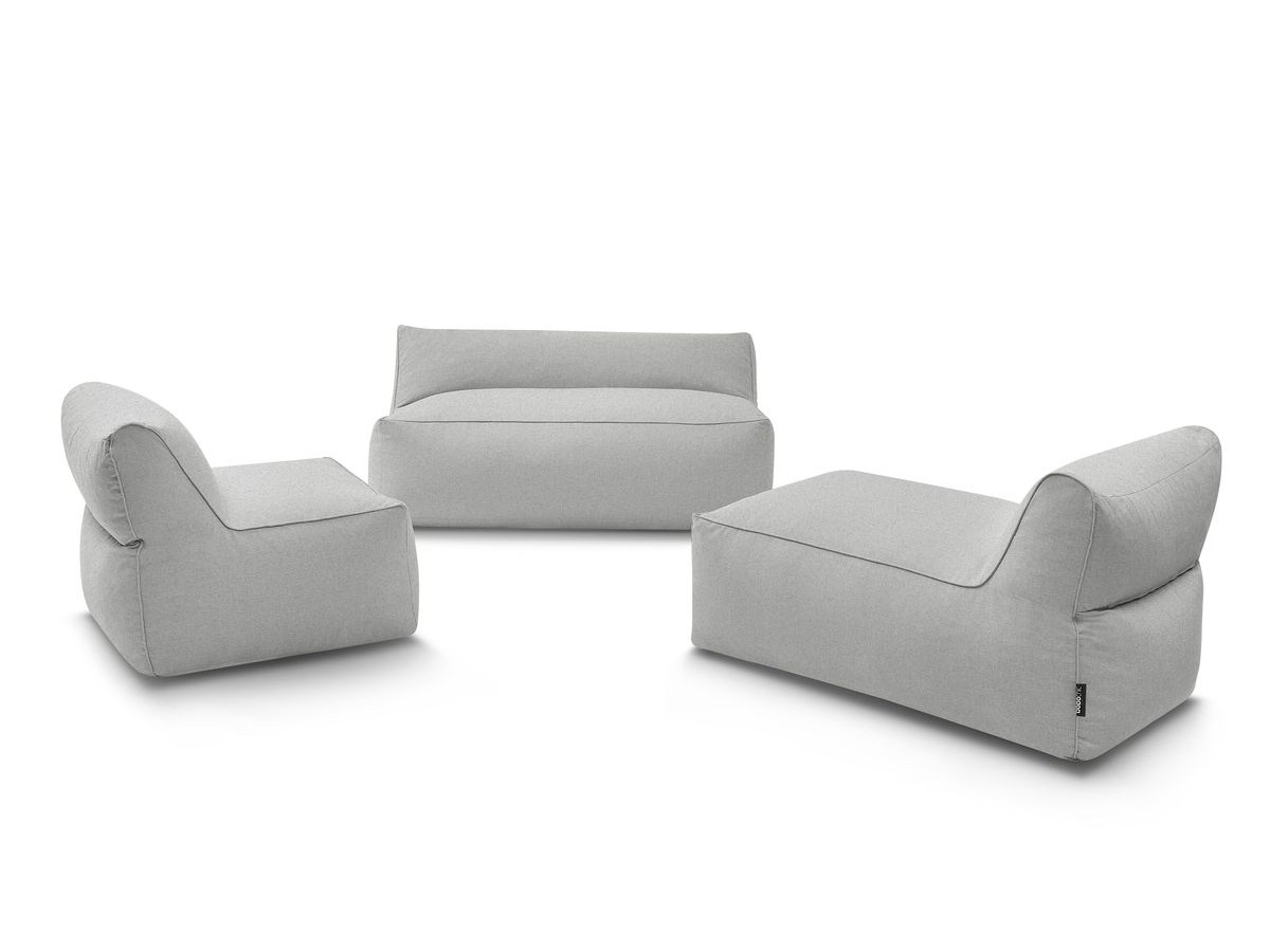 Canapé de jardin modulable RIVIERA avec 1 chauffeuse 1 place, 1 chauffeuse 2 places et 1 méridienne