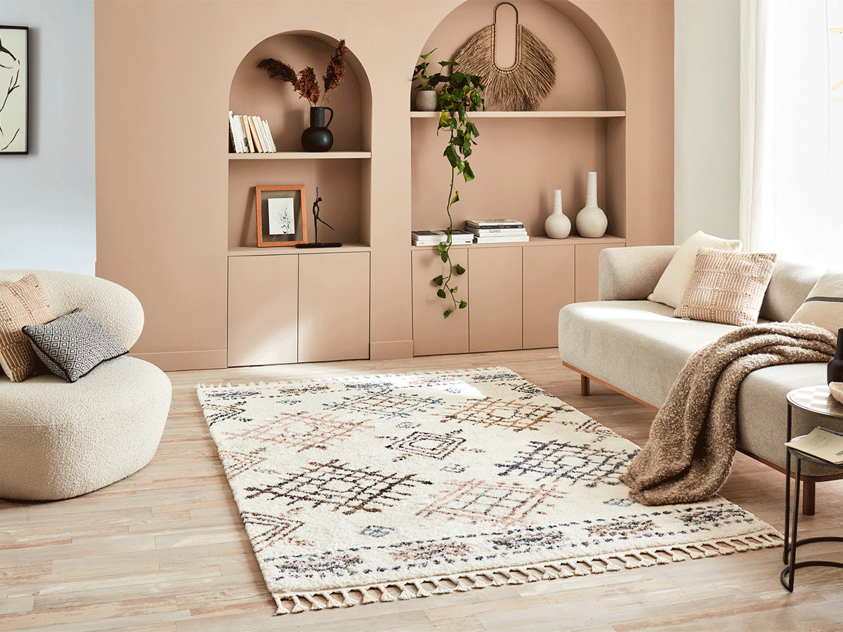 IRIS shaggy vloerkleed met Berberpatroon