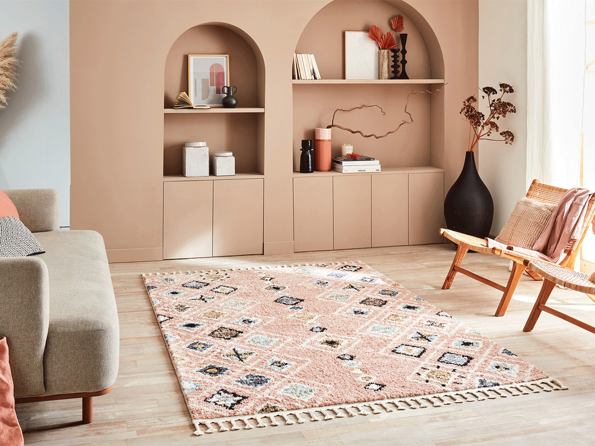 DELIA shaggy tapijt met Berberpatroon