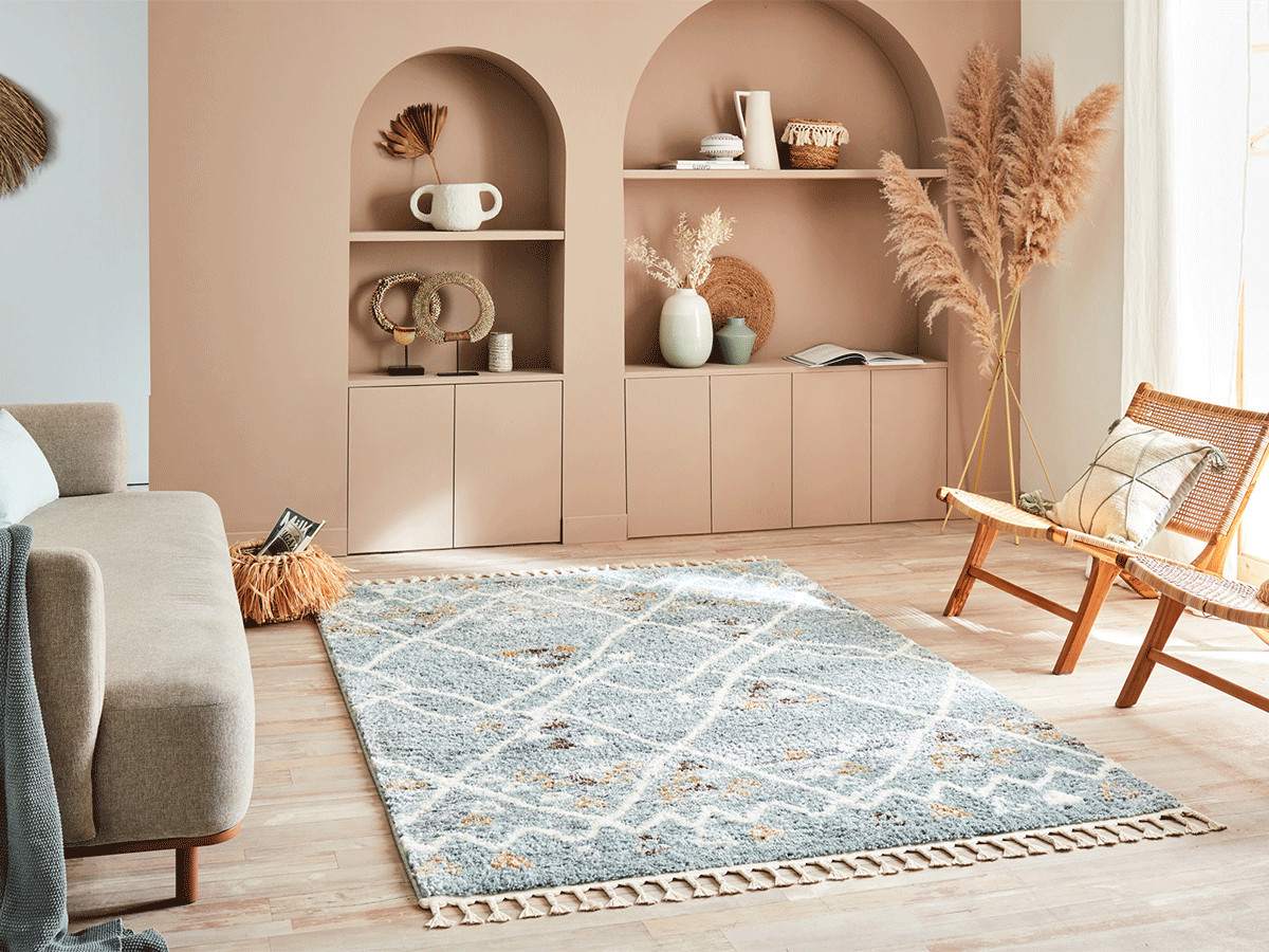 DENA shaggy vloerkleed met Berberpatroon