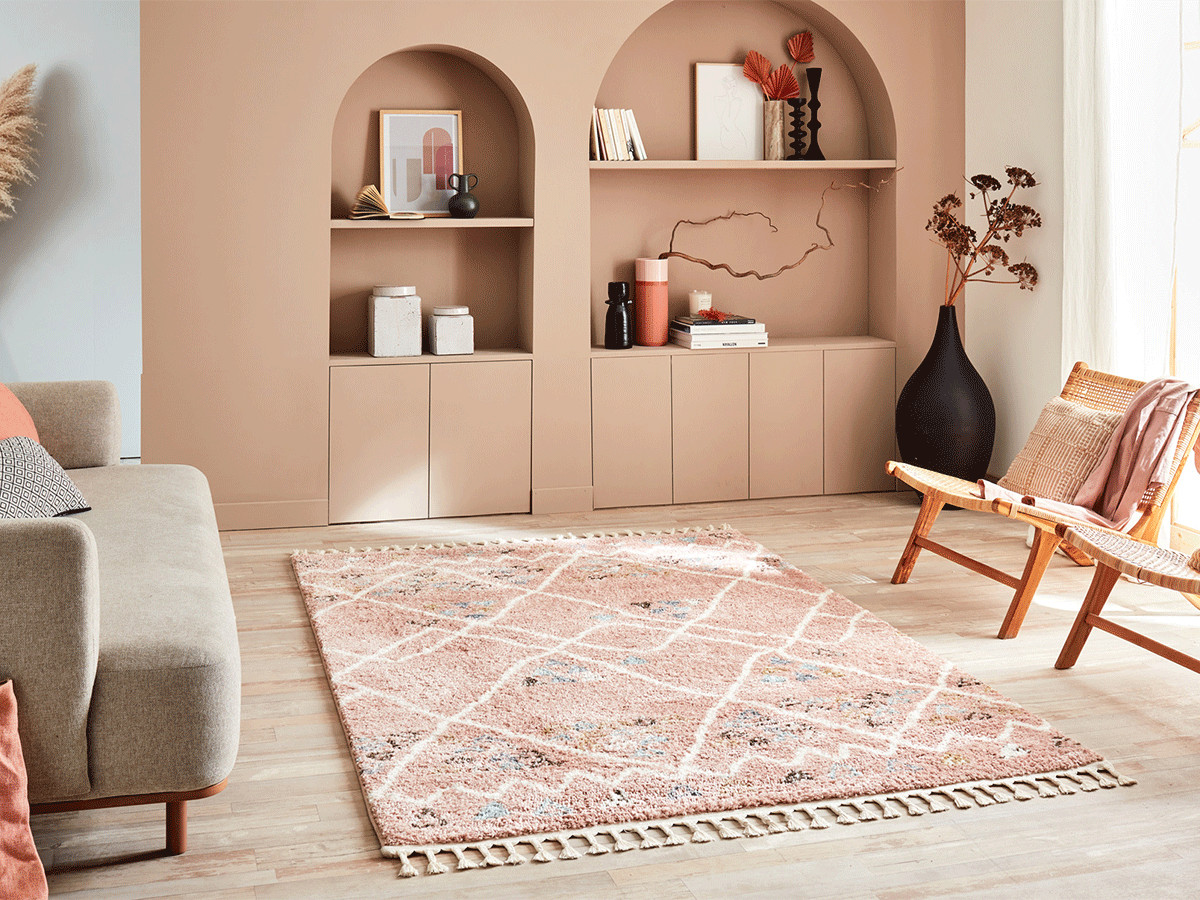 DENA shaggy vloerkleed met Berberpatroon