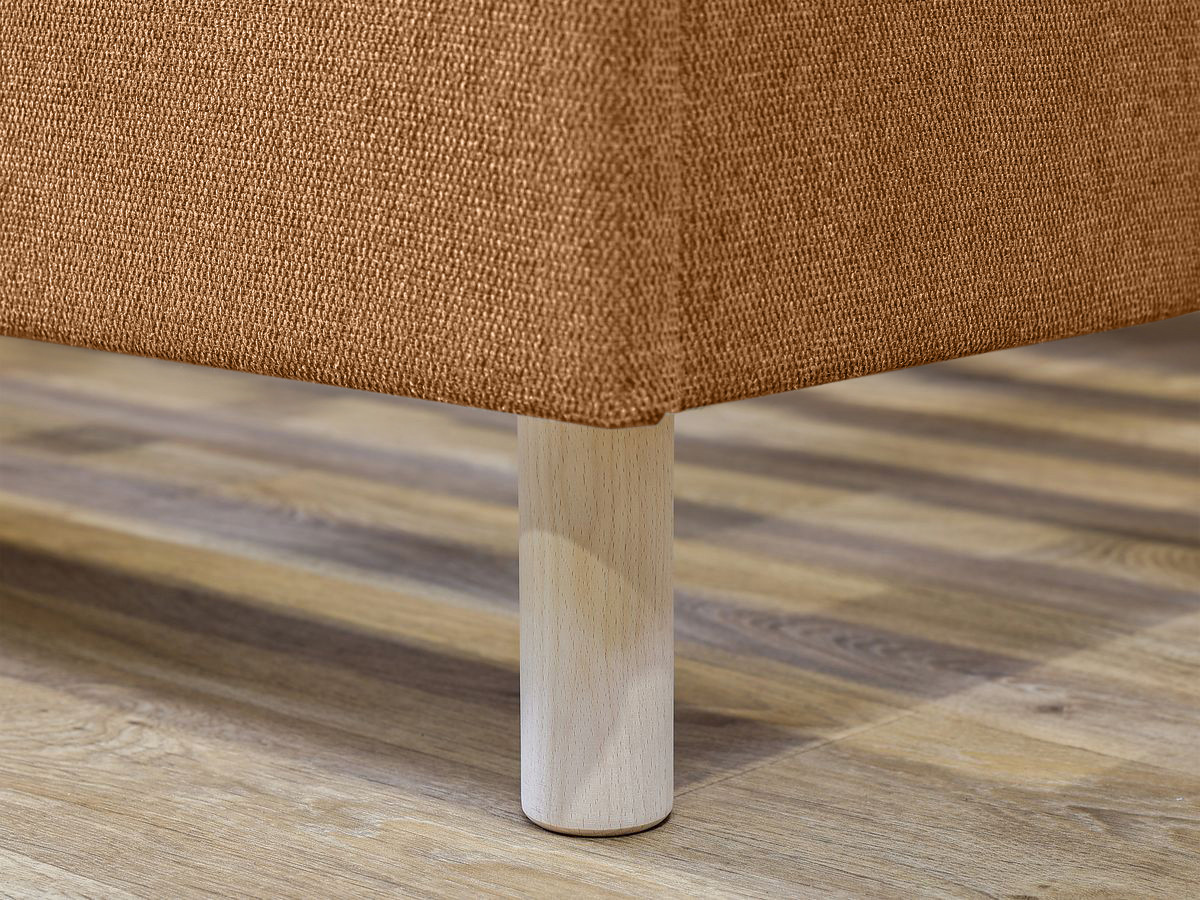 ROMANE bed met massieve lattenbodem in structuurstof