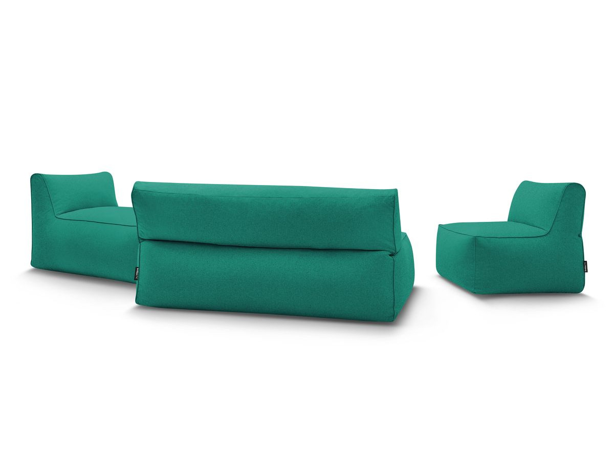 Canapé de jardin modulable RIVIERA avec 1 chauffeuse 1 place, 1 chauffeuse 2 places, 1 méridienne et 1 pouf