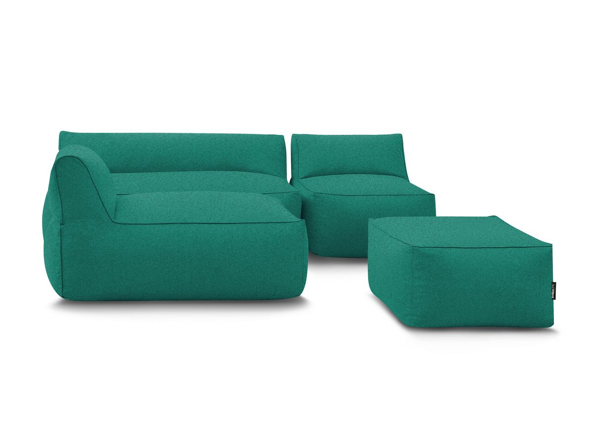 Canapé de jardin modulable RIVIERA avec 1 chauffeuse 1 place, 1 chauffeuse 2 places, 1 méridienne et 1 pouf