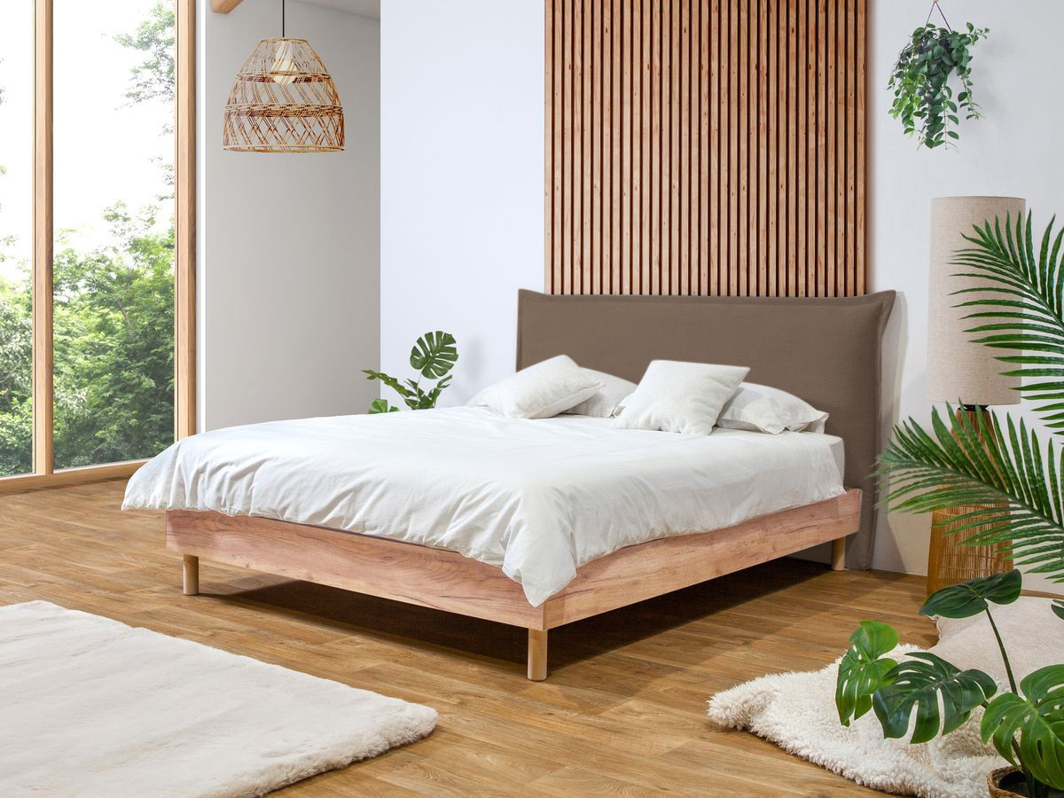 Lit CHARLIE avec lattes massives taupe — vue 4