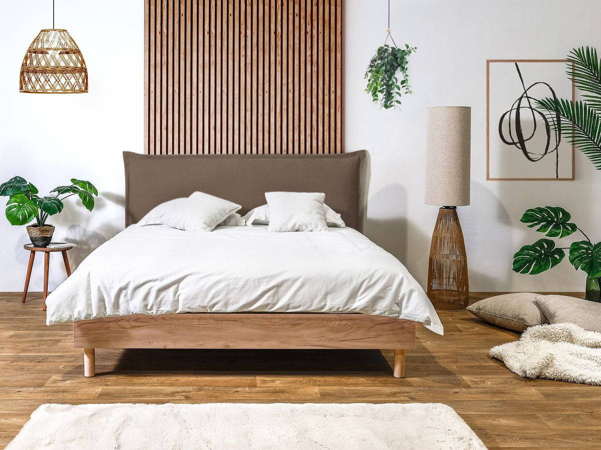Lit CHARLIE avec lattes massives taupe — vue 5