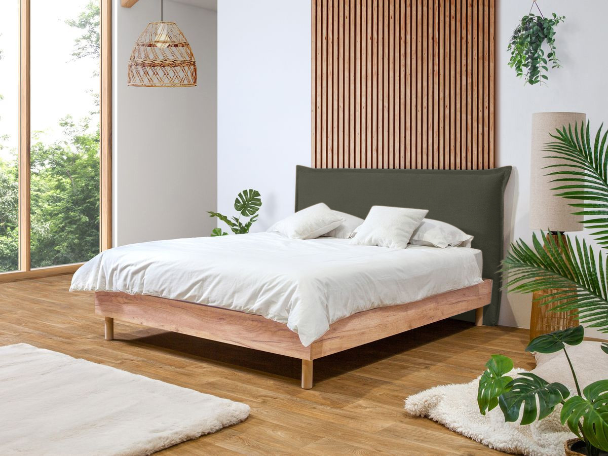 Lit CHARLIE avec lattes massives vert — vue 4