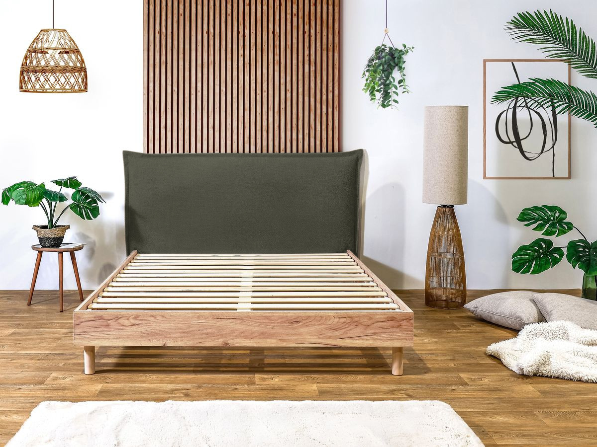 Lit CHARLIE avec lattes massives vert — vue 6