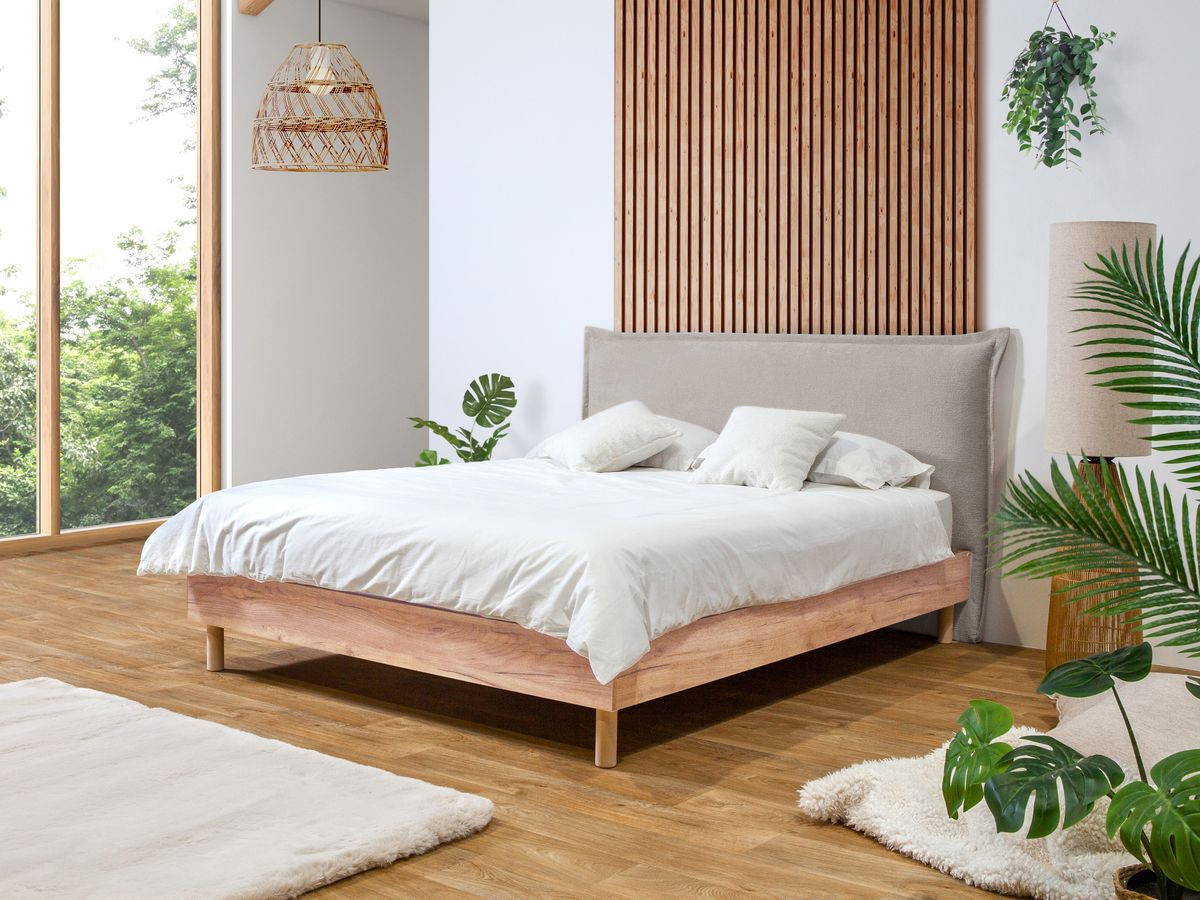 Lit CHARLIE avec lattes massives gris clair — vue 6