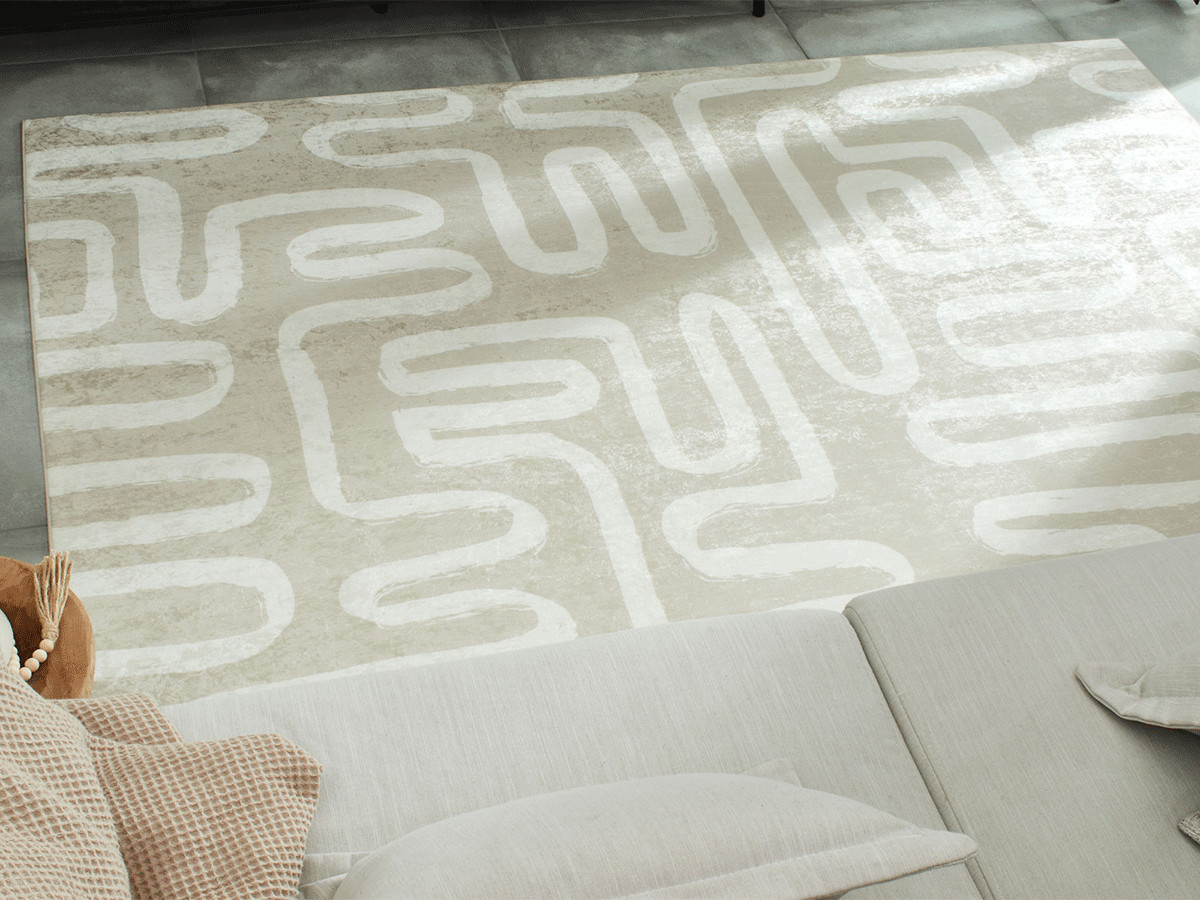 CALLY laagpolig vloerkleed met abstract patroon