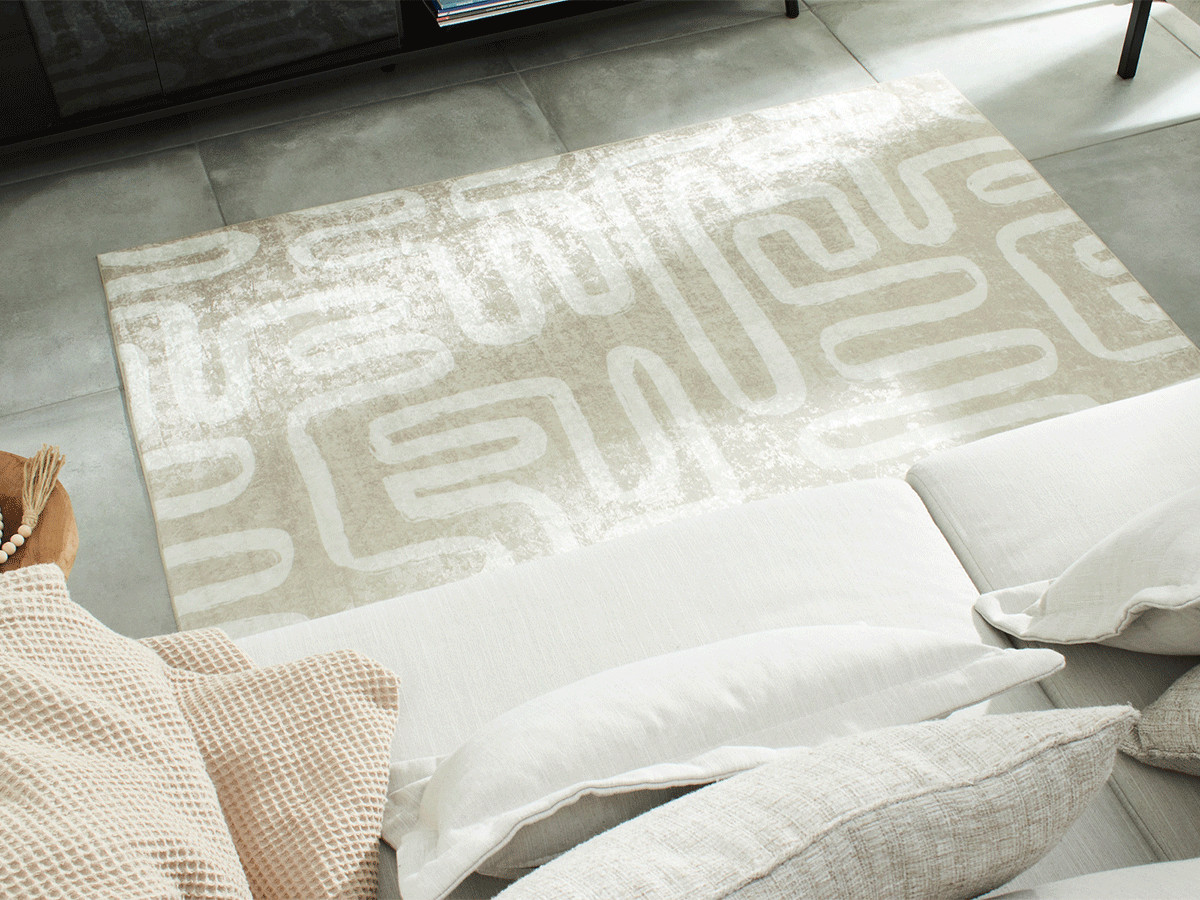 CALLY laagpolig vloerkleed met abstract patroon