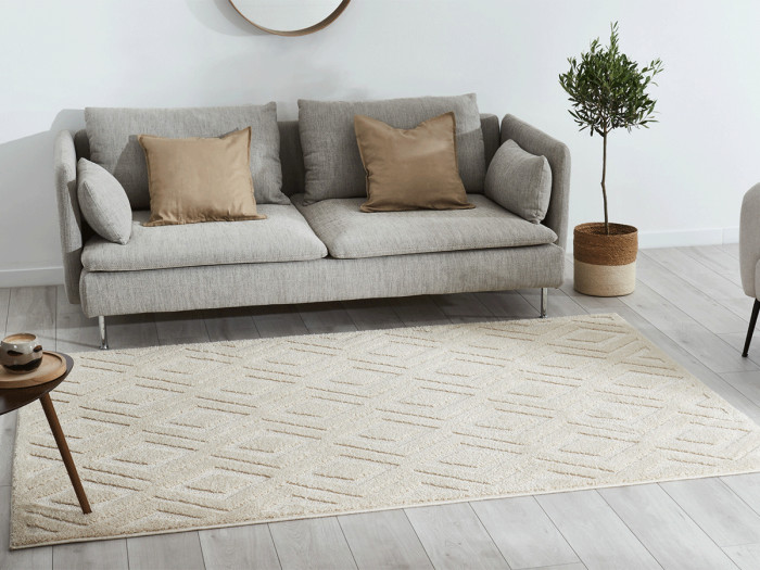 Tapis poils ras HADRA motif géométrique