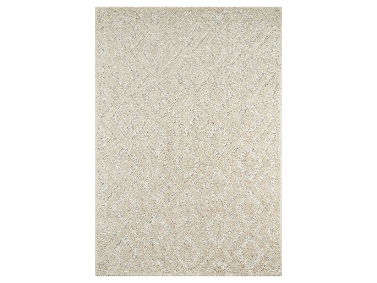 HADRA laagpolig vloerkleed met grafisch patroon