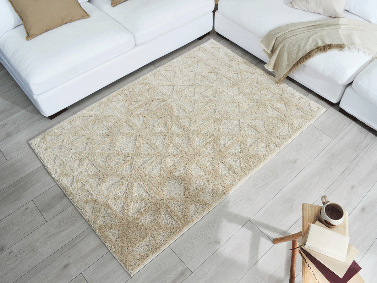 HADRI laagpolig vloerkleed met grafisch patroon