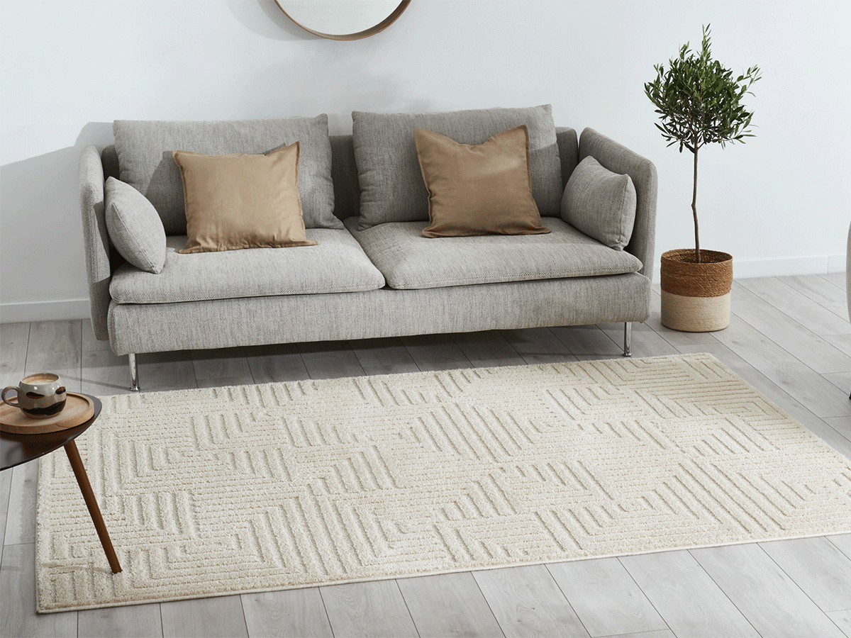 HANDA laagpolig vloerkleed met grafisch patroon