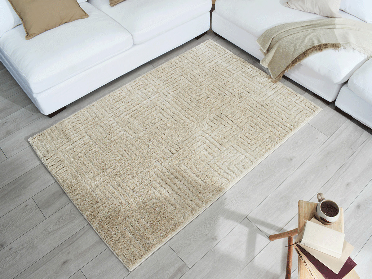 HANDA laagpolig vloerkleed met grafisch patroon