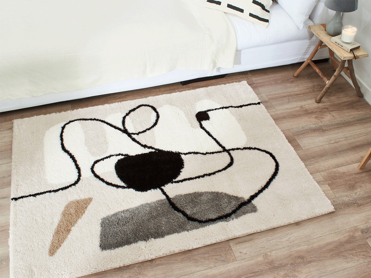 LOUBNA shaggy vloerkleed met abstract patroon