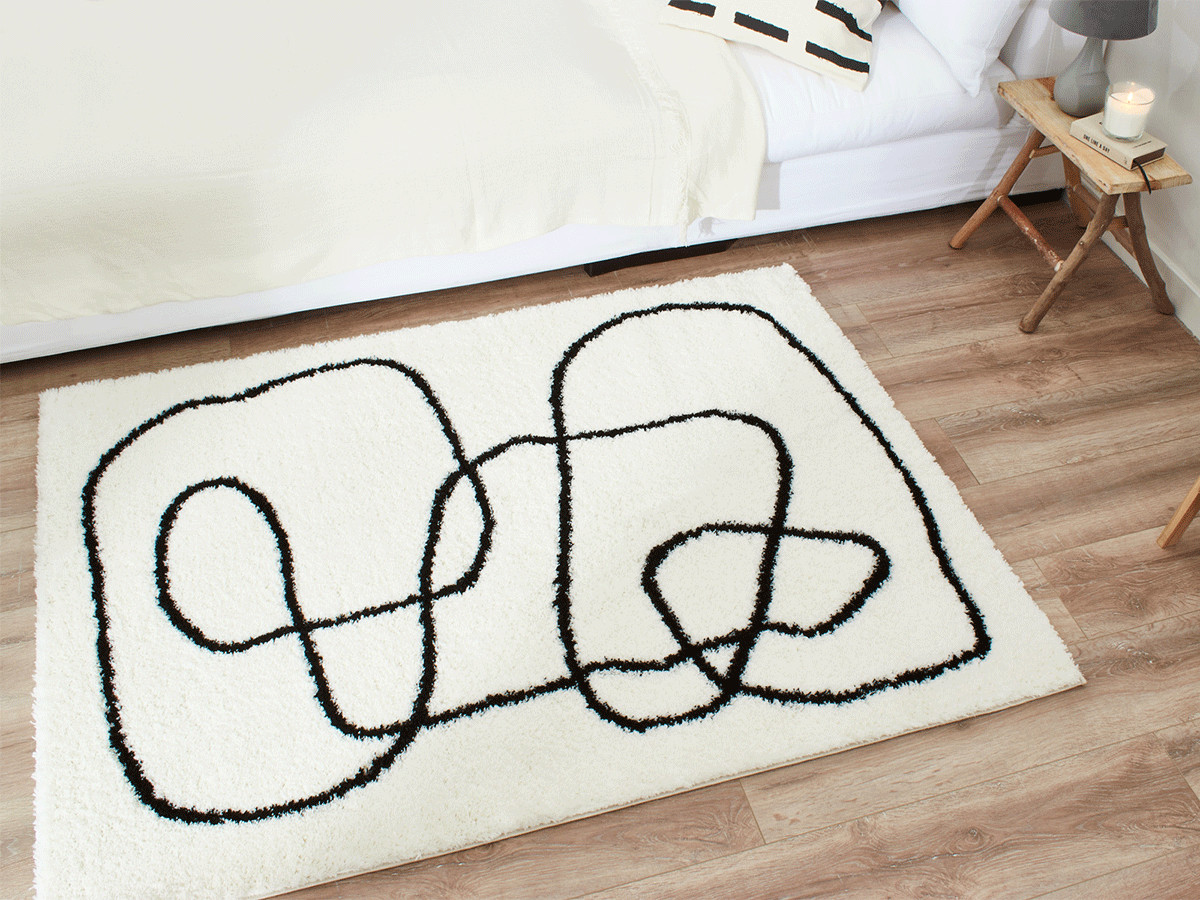 LENI shaggy vloerkleed met abstract patroon