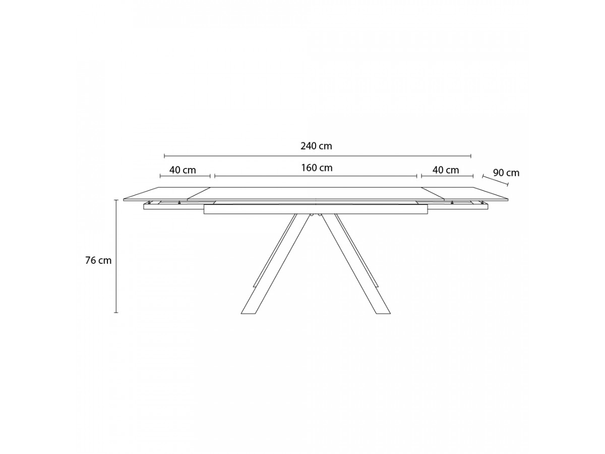 ZOLA uitschuifbare eettafel 160 tot 240 cm keramisch blad