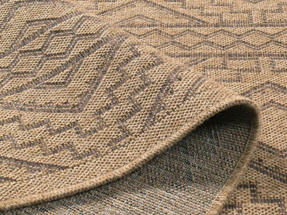 NAHE laagpolig vloerkleed met jute-look