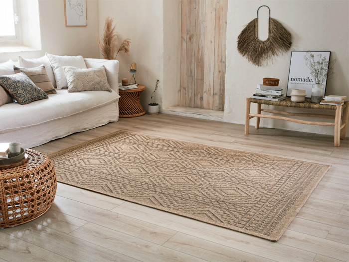 Tapis poils ras NAHE aspect jute