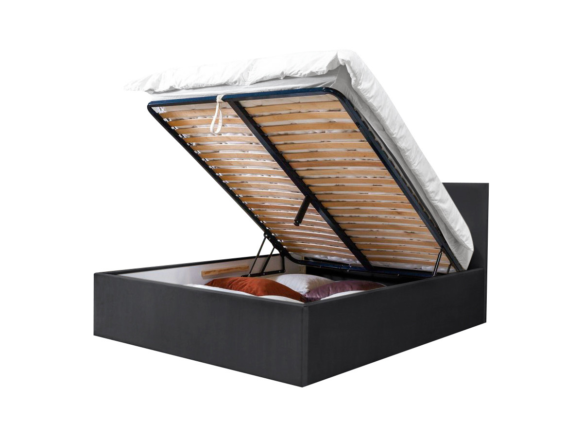 Lit coffre VIVARA rangement XL gris foncé — vue 5