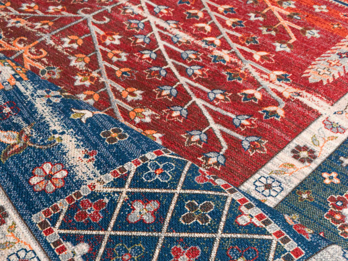 PAGE laagpolig vloerkleed met vintage patroon